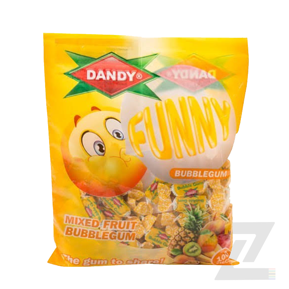 Dandy Mixed Fruit Bubblegum (Yellow) - 100 pieces